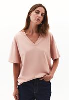 Bayan Pembe Pamuklu Boyfriend Tişört