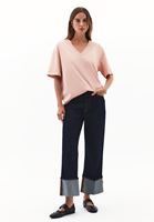 Bayan Pembe Pamuklu Boyfriend Tişört