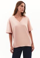 Bayan Pembe Pamuklu Boyfriend Tişört