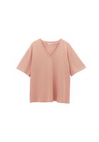 Bayan Pembe Pamuklu Boyfriend Tişört