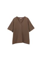 Bayan Kahverengi Pamuklu Boyfriend Tişört