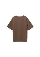 Bayan Kahverengi Pamuklu Boyfriend Tişört