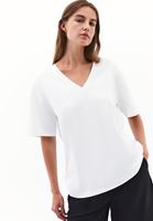 Bayan Beyaz Pamuklu Boyfriend Tişört