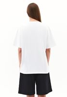 Bayan Beyaz Pamuklu Boyfriend Tişört