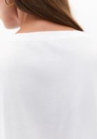 Bayan Beyaz Pamuklu Boyfriend Tişört