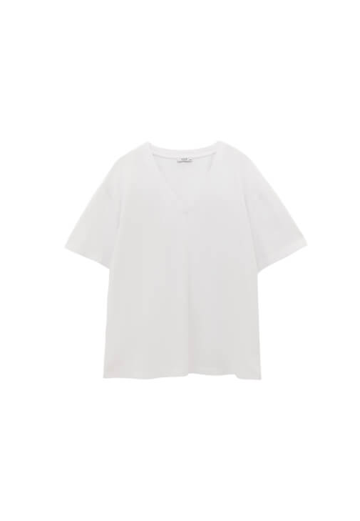 V Yaka Oversize Tişört ve Pantolon Kombini