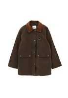 Bayan Kahverengi Yaka Detaylı Oversize Ceket