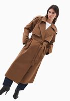 Bayan Kahverengi Kemer Detaylı Trençkot