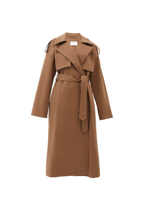 Trençkot ve Barrel-Fit Pantolon Kombini