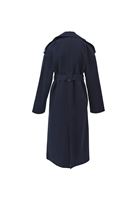 Bayan Lacivert Kemer Detaylı Trençkot