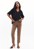 Bayan Siyah V Yaka Oversize Tişört