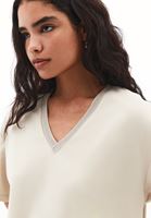 Bayan Bej V Yaka Oversize Tişört