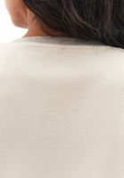 Bayan Bej V Yaka Oversize Tişört