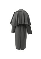 Bayan Gri Pelerin Detaylı Oversize Trençkot