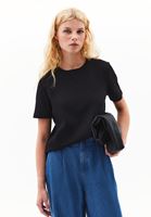 Bayan Siyah Pamuklu Sıfır Yaka Tişört