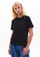 Bayan Siyah Pamuklu Sıfır Yaka Tişört