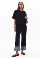 Bayan Siyah Sıfır Yaka Boyfriend Tişört