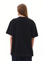 Bayan Siyah Sıfır Yaka Boyfriend Tişört