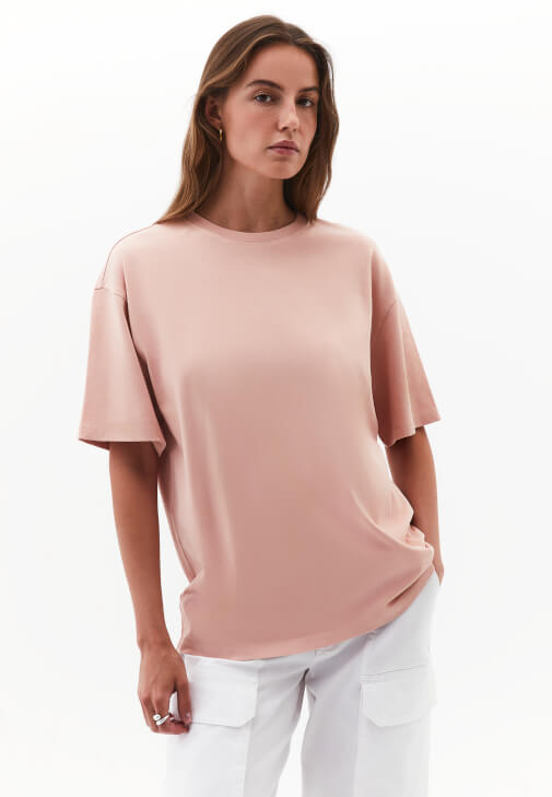 Sıfır Yaka Oversize Tişört ve Kargo Pantolon Kombini