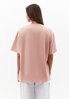 Bayan Pembe Sıfır Yaka Boyfriend Tişört