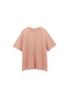 Bayan Pembe Sıfır Yaka Boyfriend Tişört