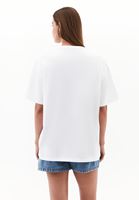 Bayan Beyaz Sıfır Yaka Boyfriend Tişört