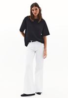 Bayan Siyah Pamuklu Oversize Tişört