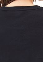 Bayan Siyah Pamuklu Oversize Tişört