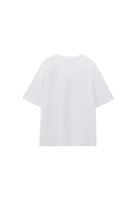 Bayan Beyaz Pamuklu Oversize Tişört