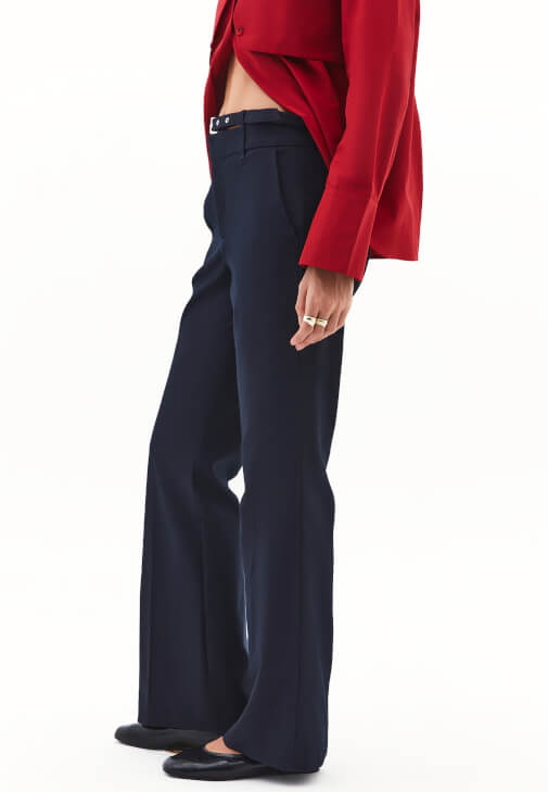 Kemerli Flare Pantolon ve Gömlek Kombini