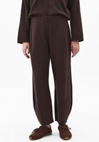 Bayan Kahverengi Yüksek Bel Barrel-Fit Pantolon