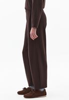 Bayan Kahverengi Yüksek Bel Barrel-Fit Pantolon