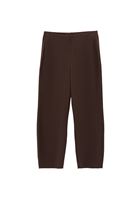 Bayan Kahverengi Yüksek Bel Barrel-Fit Pantolon