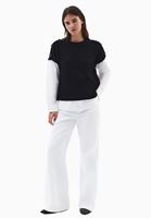 Bayan Siyah Gömlek Detaylı Kazak