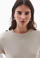 Bayan Bej Gömlek Detaylı Kazak