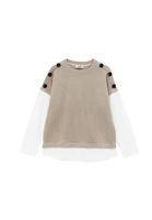 Bayan Bej Gömlek Detaylı Kazak