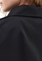 Bayan Siyah Kemer Detaylı Oversize Trençkot