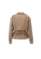 Bayan Kum Beji Kemer Detaylı Oversize Trençkot