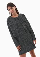 Bayan Siyah Düğme Detaylı Hırka