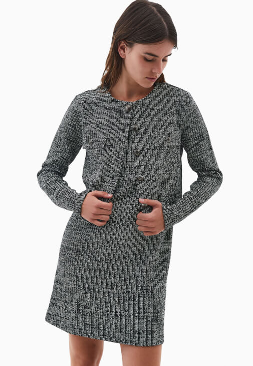 Düğmeli Hırka ve Triko Elbise Kombini