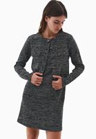 Bayan Siyah Düğme Detaylı Hırka