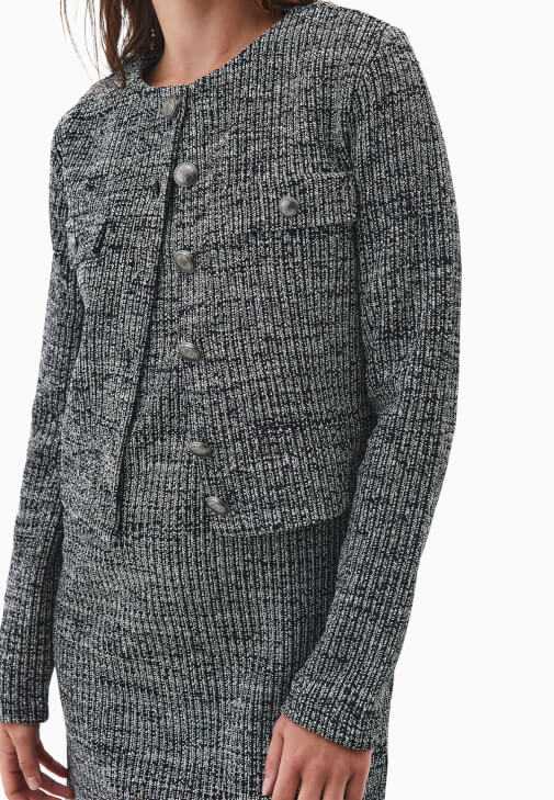 Düğmeli Hırka ve Triko Elbise Kombini