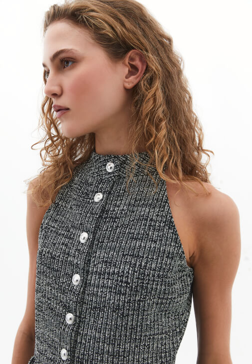 Triko Yelek ve Triko Etek Kombini