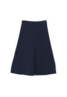Bayan Lacivert Düğme Detaylı Midi Etek