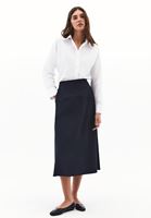 Bayan Lacivert Yüksek Bel Midi Etek