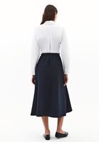 Bayan Lacivert Yüksek Bel Midi Etek