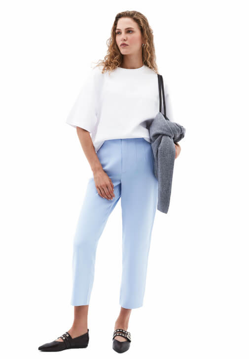 Mavi Ultra Yüksek Bel Carrot-Fit Pantolon