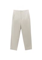 Bayan Krem Ultra Yüksek Bel Carrot-Fit Pantolon