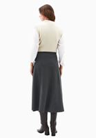 Bayan Füme Düğme Detaylı Midi Etek