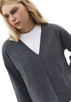 Bayan Füme Yumuşak Dokulu V Yaka Kazak